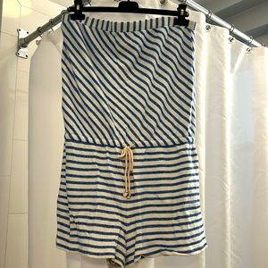 Fun Blue/White striped beach coverup -Ann Taylor Loft - size L or XL